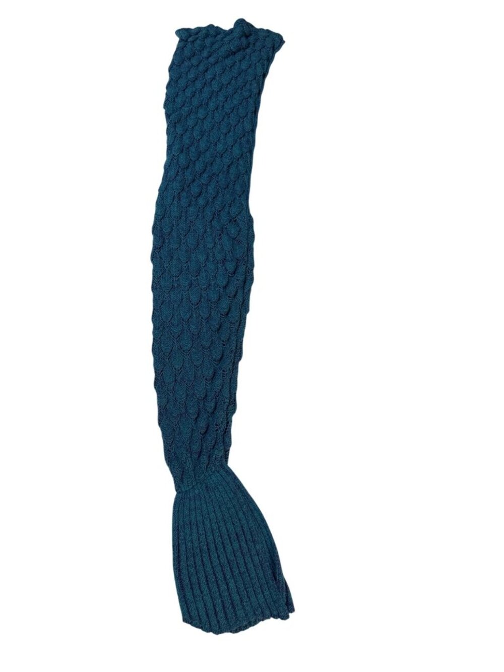 knitted mermaid tail blue / purple 79 " length blanket crochet lounger wide ribb